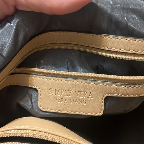 Vera Wang Large Raddix Tote Handbag Purse - Country Beige Tan Woven - Picture 4 of 7